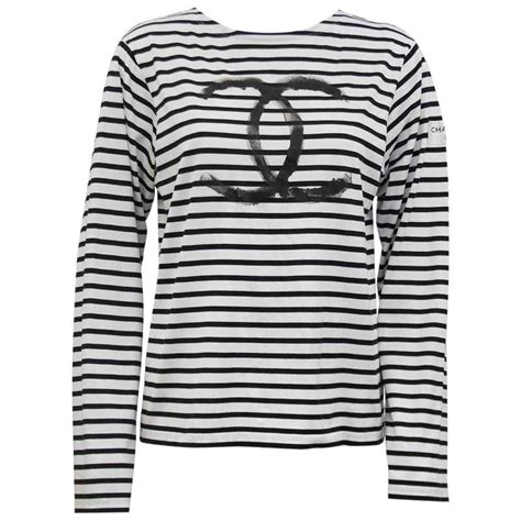 coco chanel striped top|Chanel t shirt original.